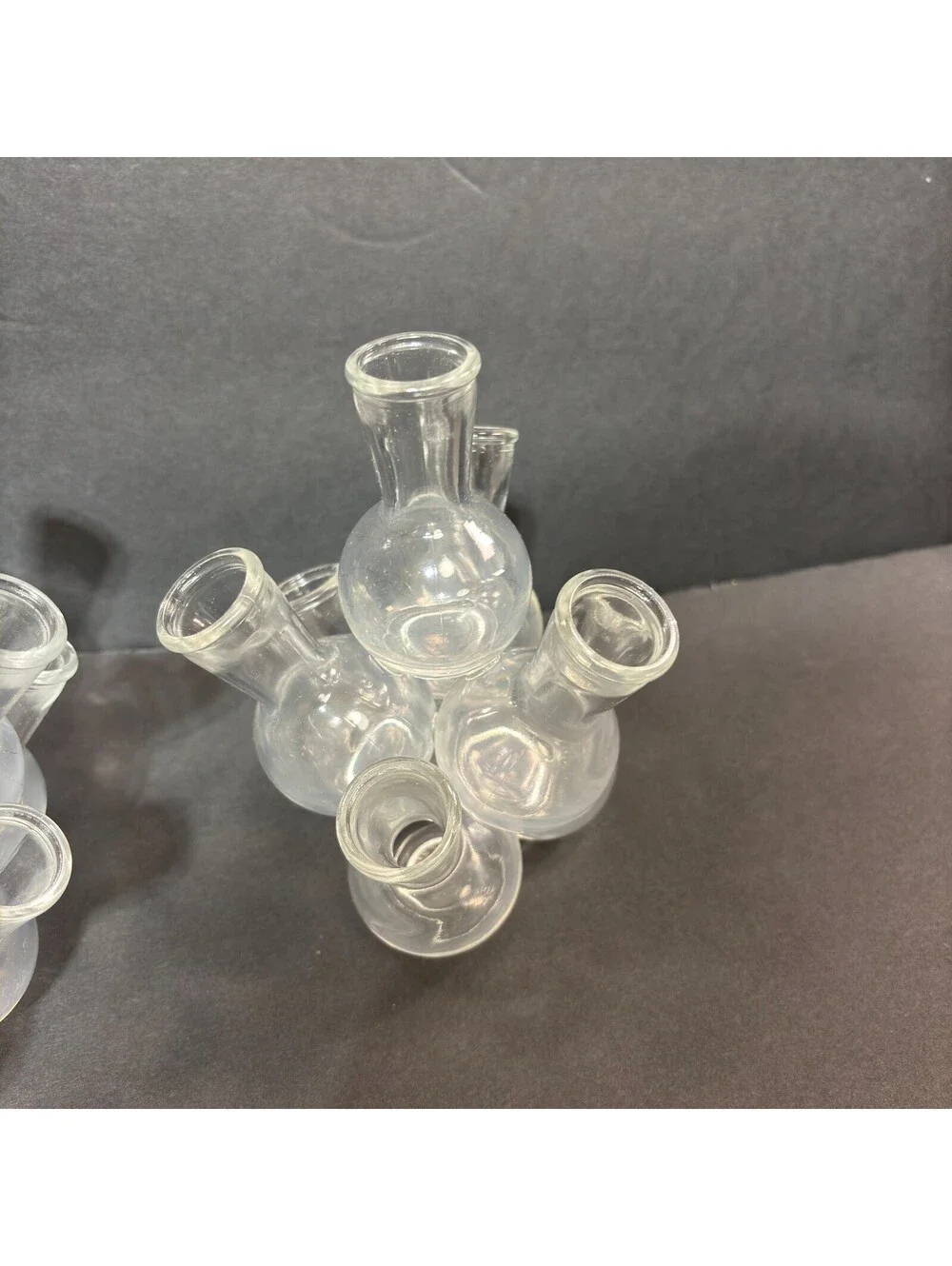 Vintage PROPAGATION STATION 25 Stacked Cluster Glass Bud Vases 3pcs Floral Desig